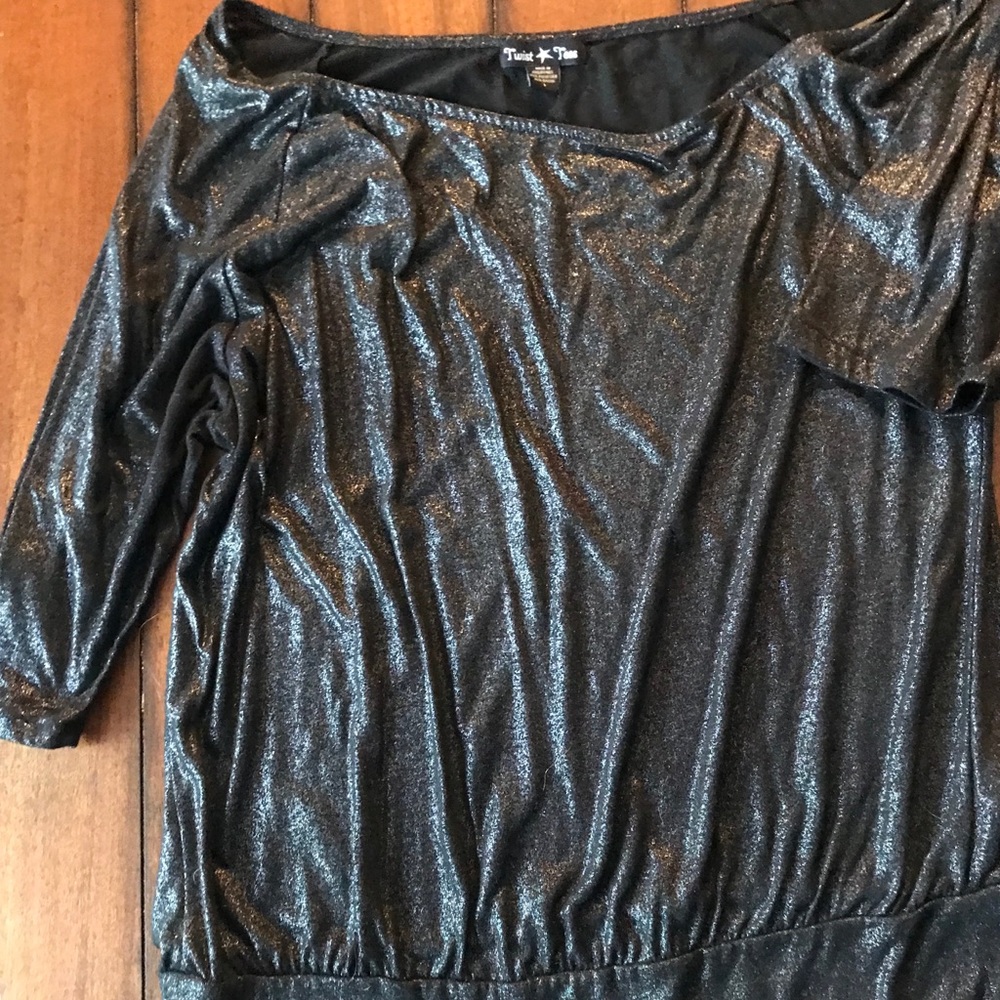 One shoulder sparkling top